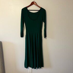Reformation | Green Fit & Flare Midi Dress | Size Large